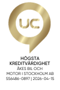 UC Högsta Kreditvärdighet — Åkes Bil och Motor i Stockholm AB